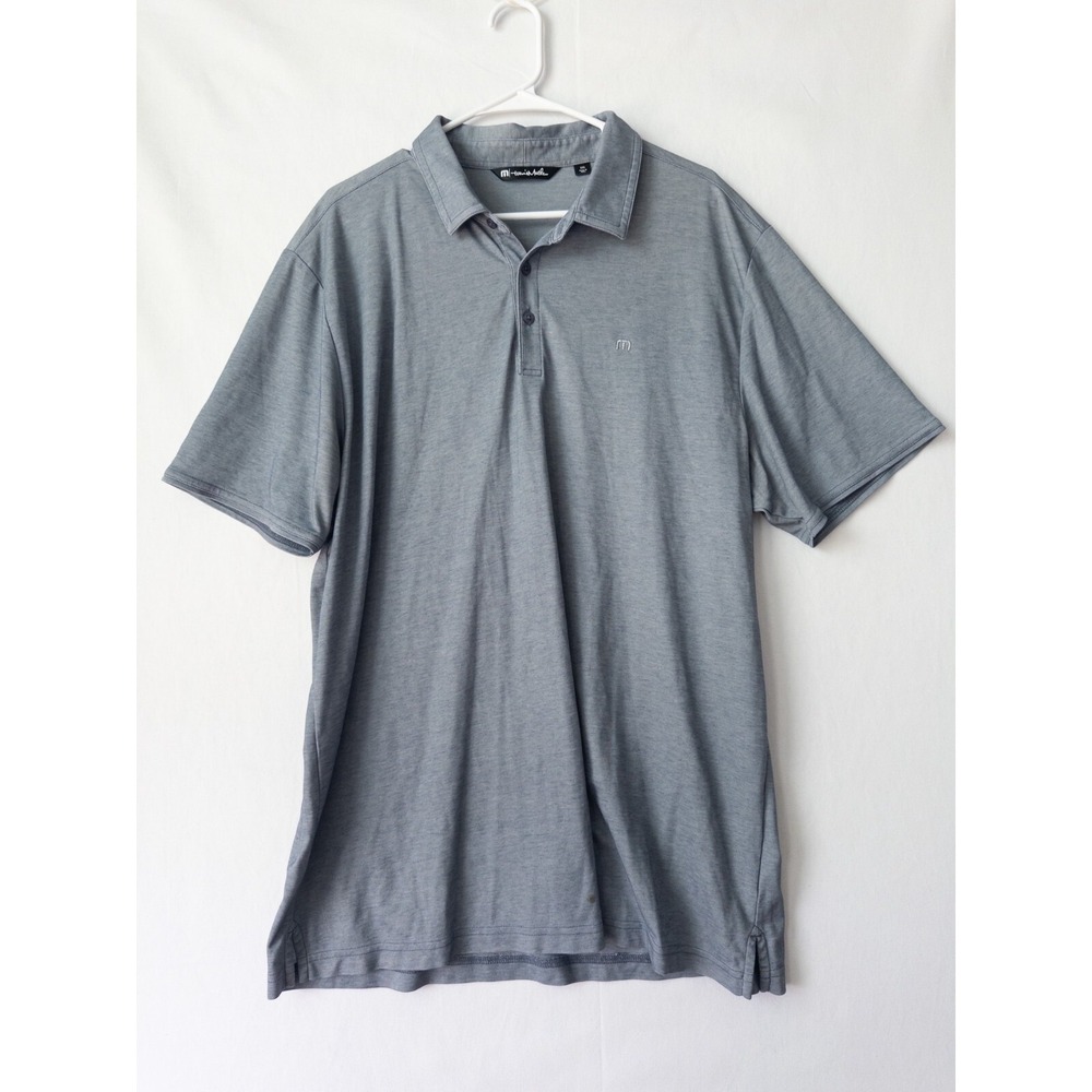 Travis Matthew Polo Shirt Mens XXL Gray Pullover Logo Golf Pima Cotton Solid
